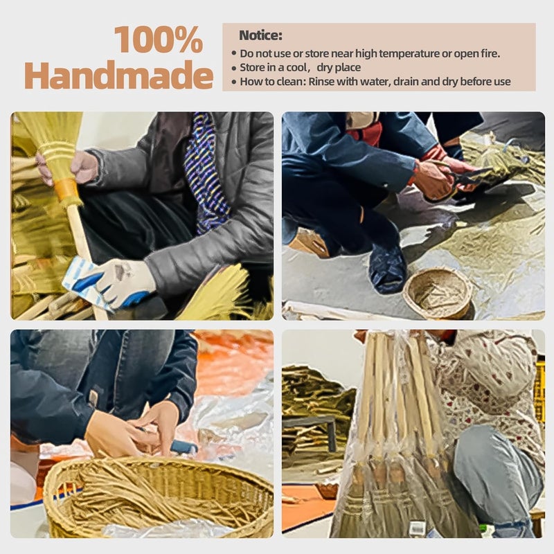 SIMER Wedding Broom for Jumping Ceremony, African American Decorative Broomstick DIY Wedding Decor, with White Roses & Babys Breath - Image 4